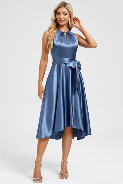 Robe Chic Éclat Satiné Azure - gallery 5