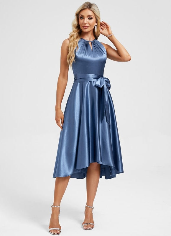 Robe Chic Éclat Satiné Azure - gallery 5