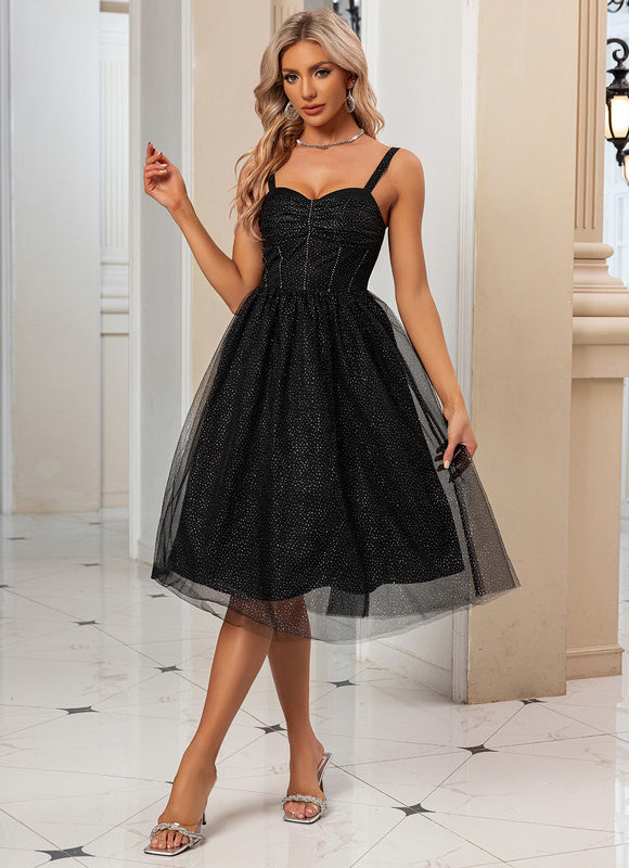 Robe Chic Pailletée Midi Tulle