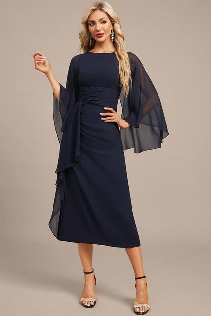 Robe Chic Satin Marine Élégant - gallery 4