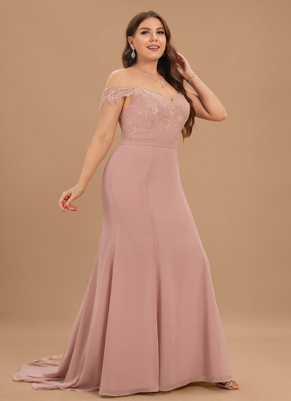 Robe De Soirée Chic Rose Poudrée - gallery 5