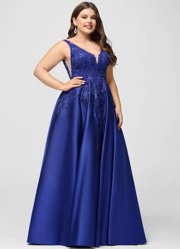 Robe Chic Éclat Satin Bleu - gallery 8