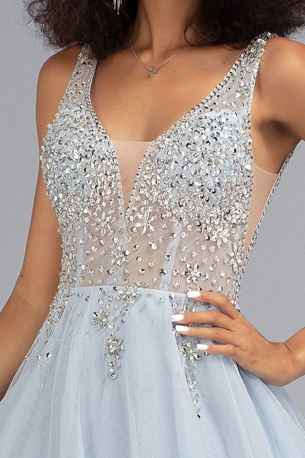 Robe De Soirée Chic Courte Avec Manche - gallery 1