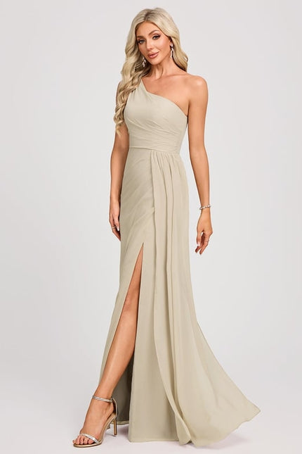 Robe Chic Asymétrique Beige - gallery 3