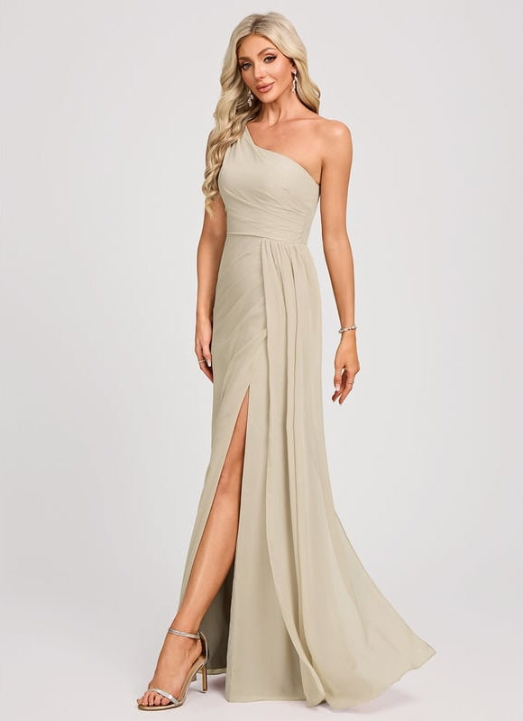 Robe Chic Asymétrique Beige - gallery 3