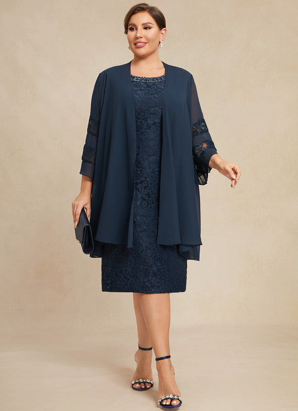Robe Chic Bleu Nuit Dentelle Mariage - gallery 8