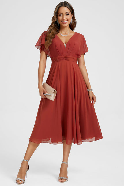 Robe De Cocktail Rouge Pour Mariage Chic