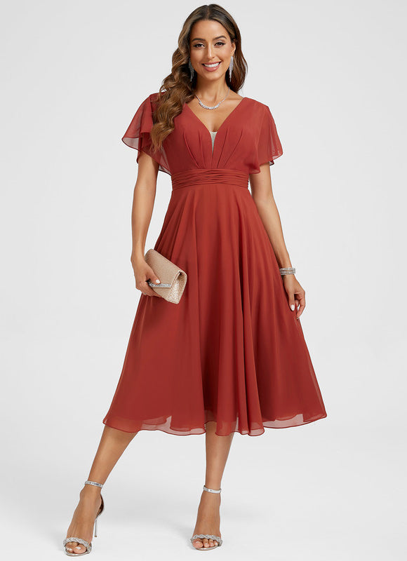 Robe De Cocktail Rouge Pour Mariage Chic