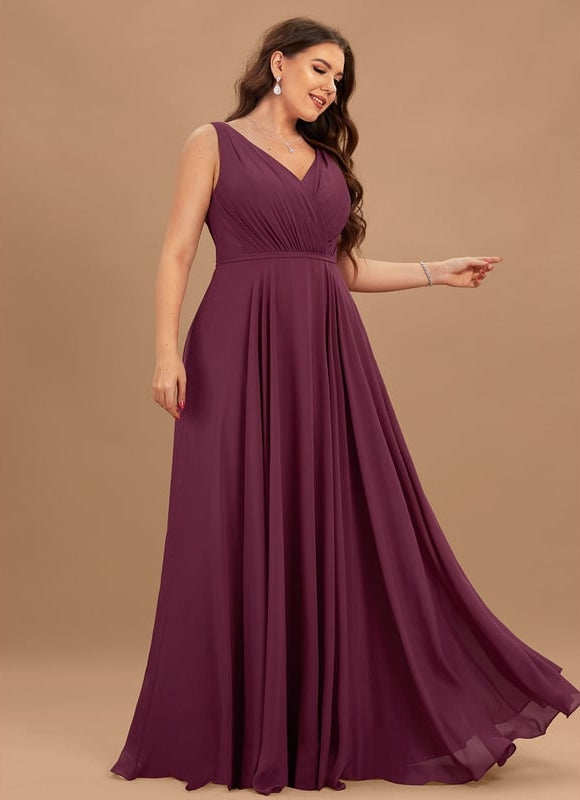 Robe Chic Longue Bordeaux Plissée - gallery 9