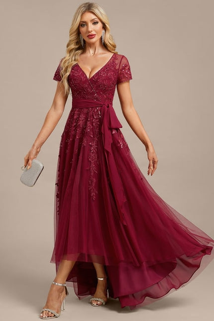 Robe Chic Vaporeuse Bordeaux - gallery 4