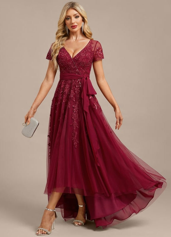 Robe Chic Vaporeuse Bordeaux - gallery 4