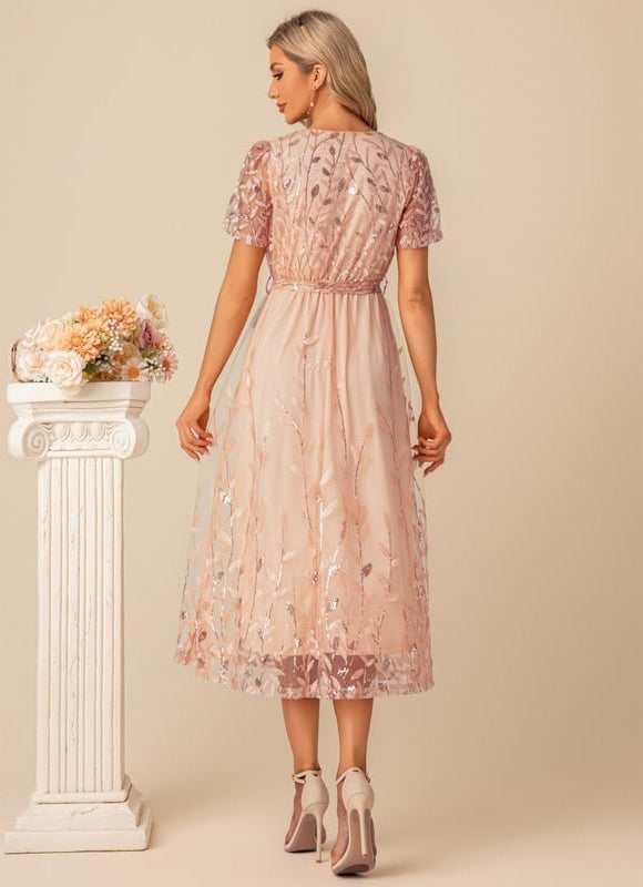 Robe Chic Pailletée V Midi - gallery 3