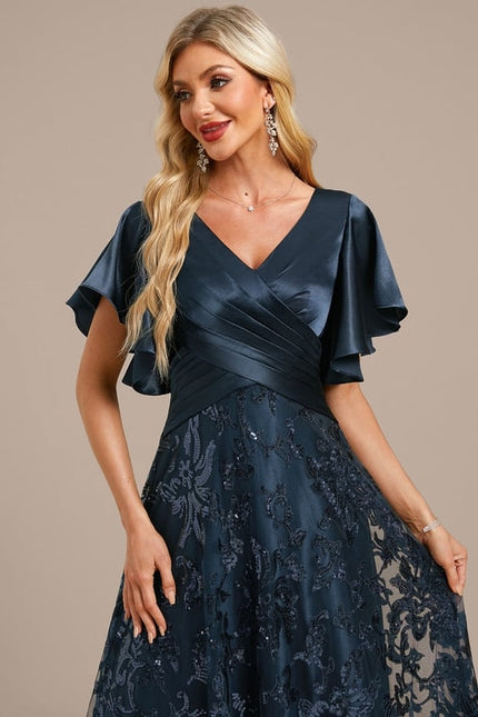 Robe Chic Satin Nuit Étoilée - gallery 1