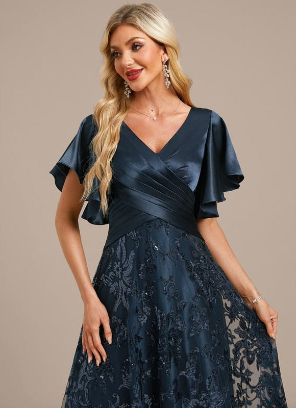 Robe Chic Satin Nuit Étoilée - gallery 1