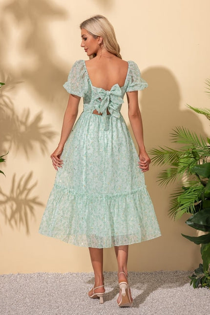 Robe Chic Fleurie Menthe - gallery 1