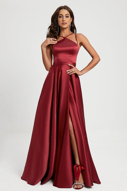 Robe Chic Satiné Rubis Éthéré