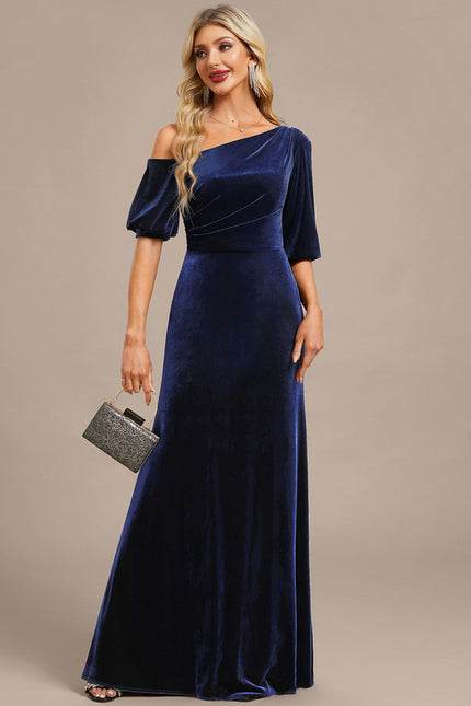 Robe Chic Velours Bleu Nuit - gallery 3