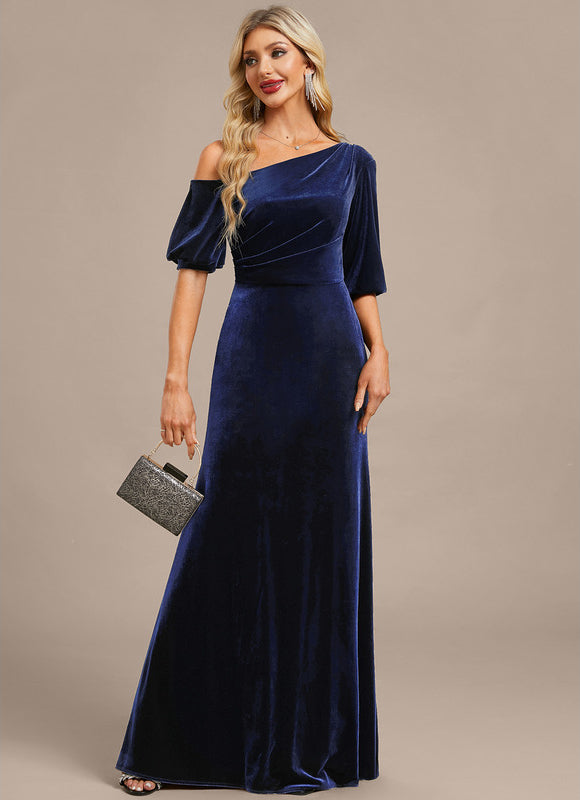 Robe Chic Velours Bleu Nuit - gallery 3