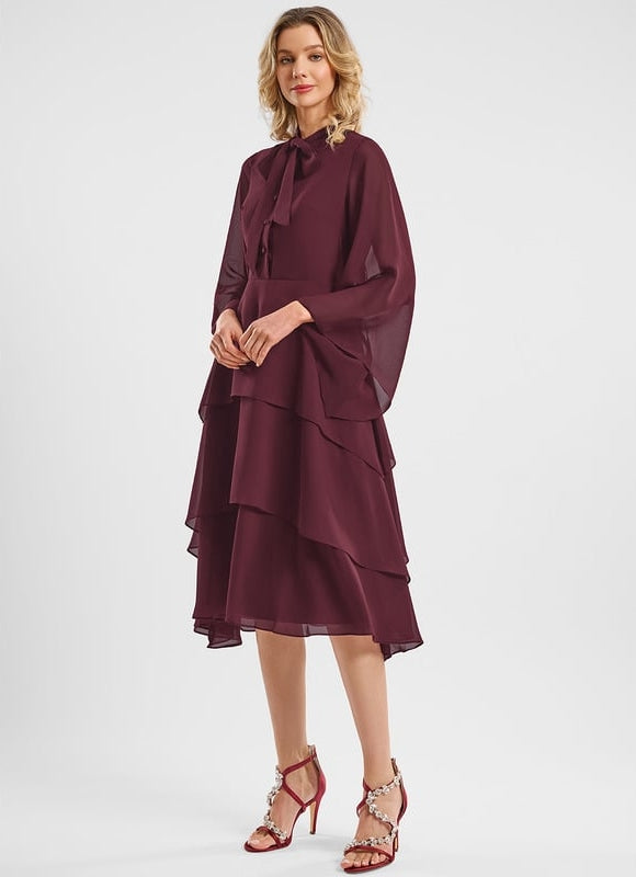 Robe Chic Cascade Bordeaux - gallery 2