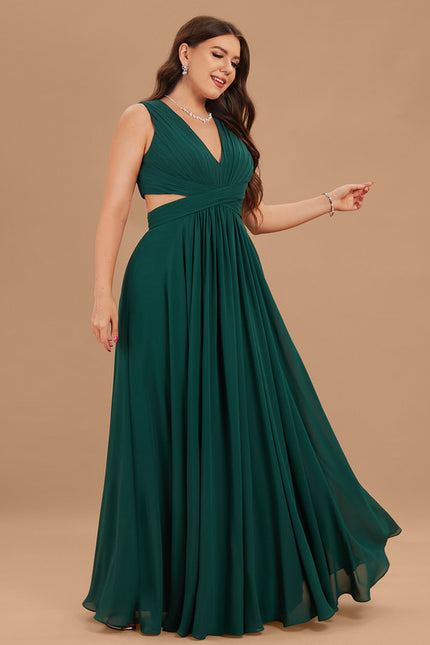Robe Chic Longue Bordeaux Plissée - gallery 5