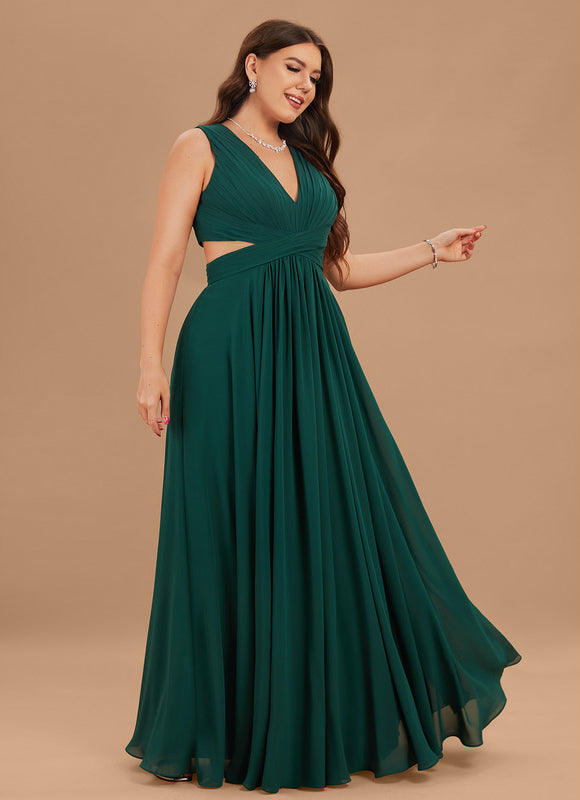 Robe Chic Longue Bordeaux Plissée - gallery 5