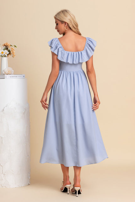 Robe Chic Bleu Ciel Évasée - gallery 1