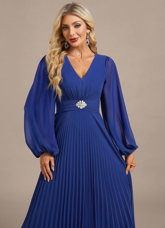 Robe Chic Plissée Bleu Royal - gallery 1