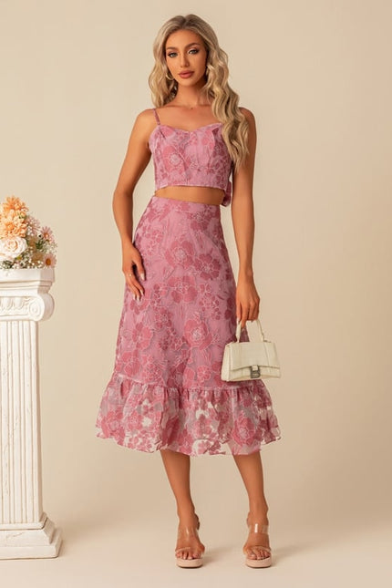 Robe Chic Fleurie Rose Midi - gallery 4