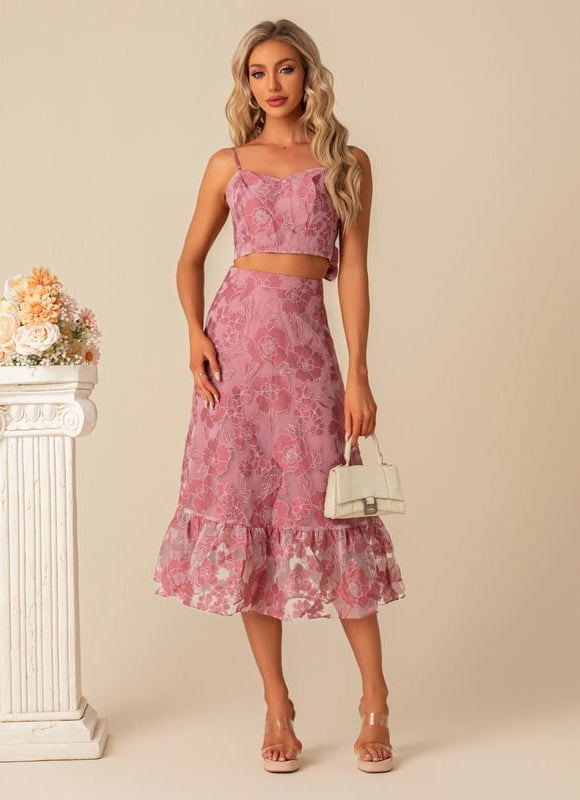 Robe Chic Fleurie Rose Midi - gallery 4