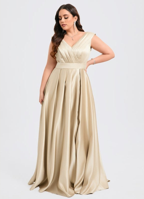 Robe Chic Satinée Rose Pâle - gallery 7