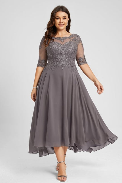 Robe Chic Grise Raffinée - gallery 7