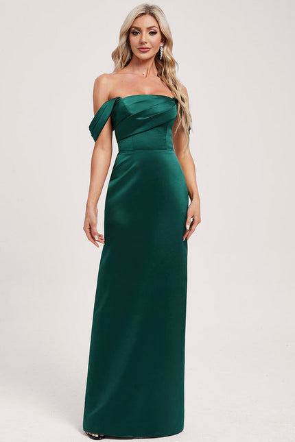 Robe Chic Vert Émeraude Satinée
