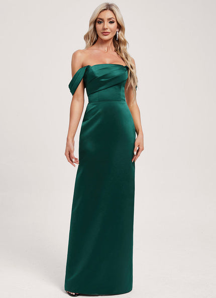 Robe Chic Vert Émeraude Satinée