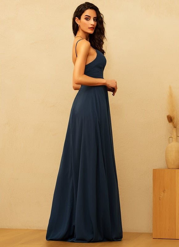 Robe Chic Longue Verte Fluide - gallery 2