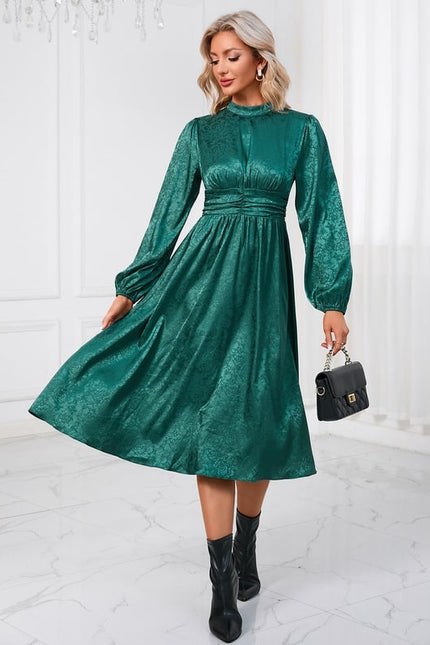 Robe Chic Vert Satiné - gallery 6