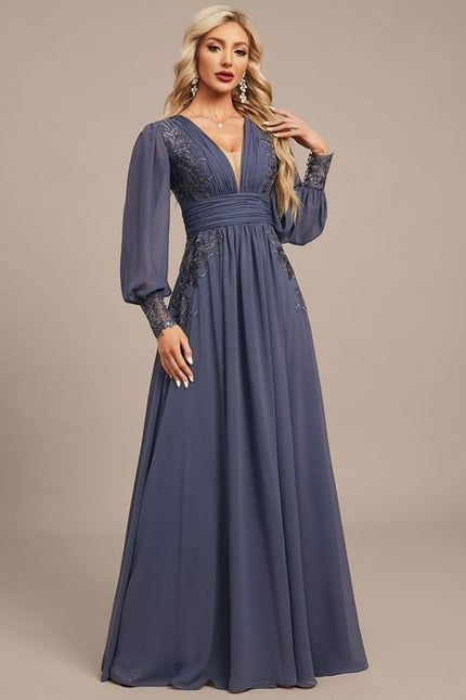 Robe Chic Bleu Nuit Élégante - gallery 5