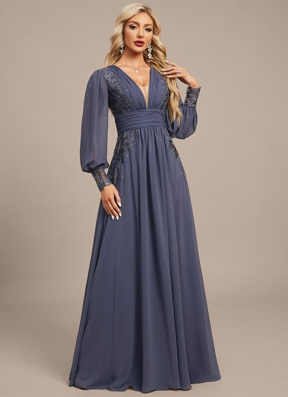 Robe Chic Bleu Nuit Élégante - gallery 5