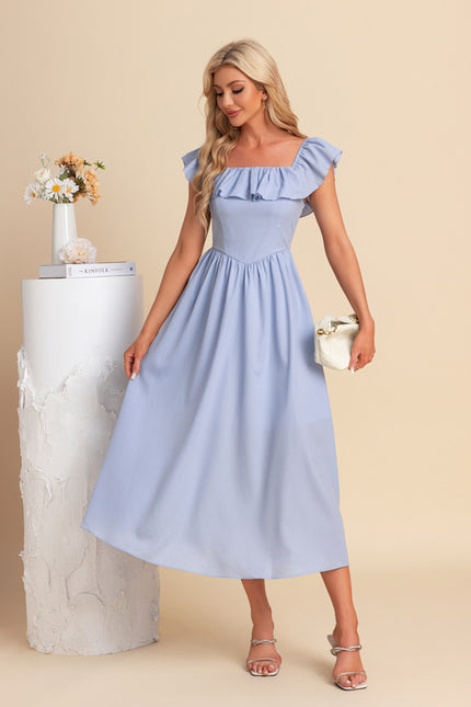 Robe Chic Bleu Ciel Évasée