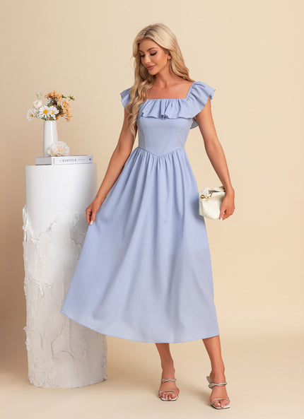 Robe Chic Bleu Ciel Évasée