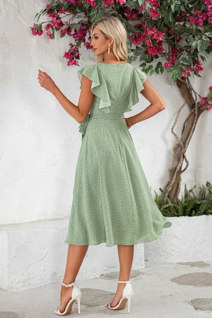 Robe Chic Verte À Pois - gallery 1