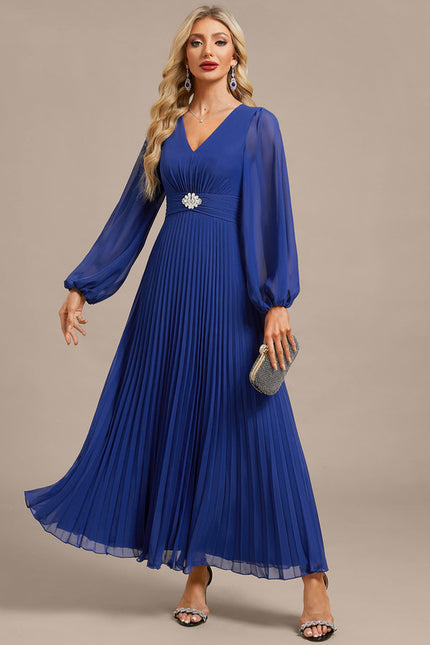 Robe Chic Plissée Bleu Royal