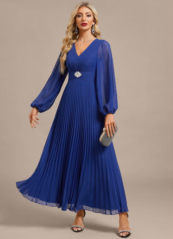 Robe Chic Plissée Bleu Royal