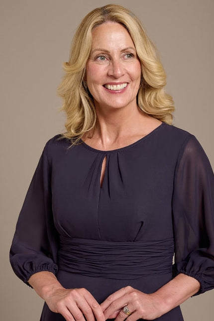 Robe Chic Mousseline Violet - gallery 1