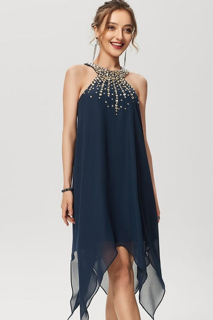 Robe Chic Chic Asymétrique Perlé