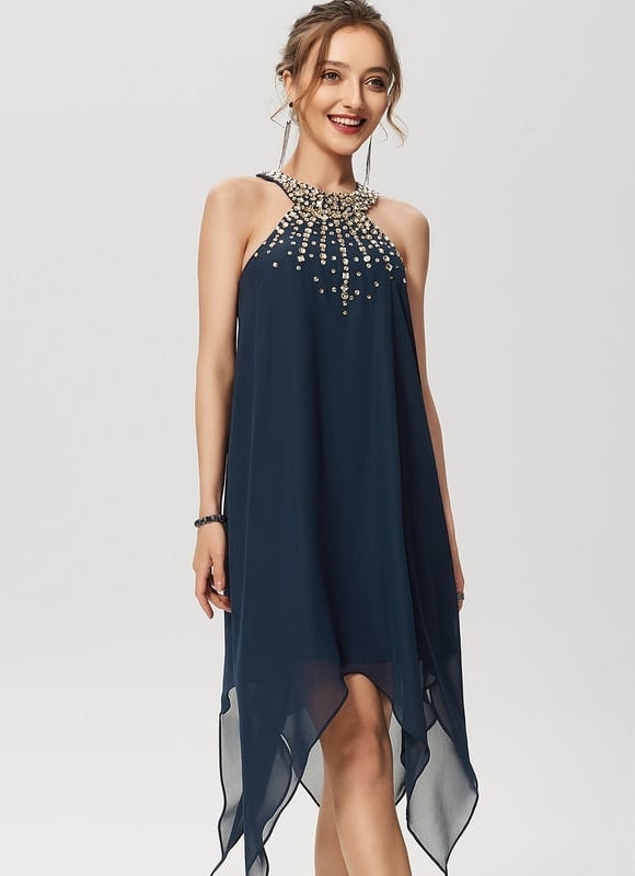 Robe Chic Chic Asymétrique Perlé