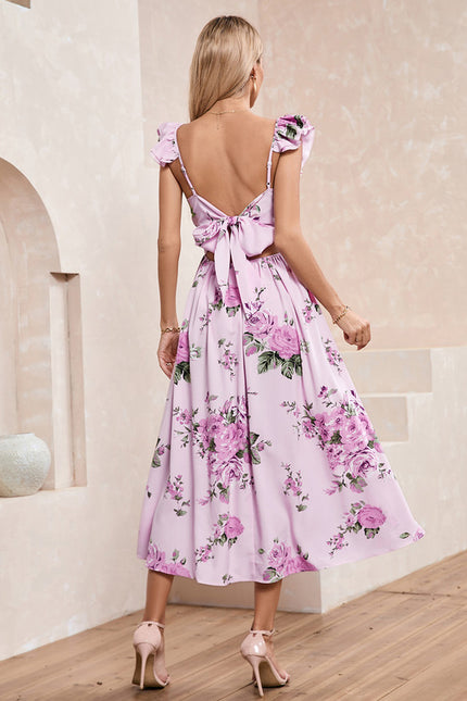 Robe Chic Midi Rose Fleuri - gallery 4