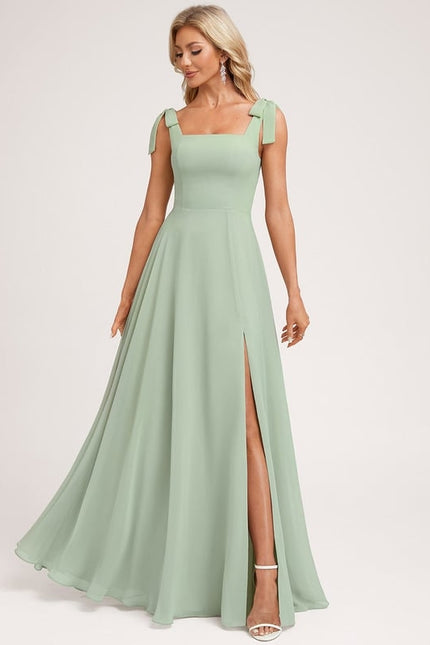 Robe Chic Longue Vert Pastel - gallery 8