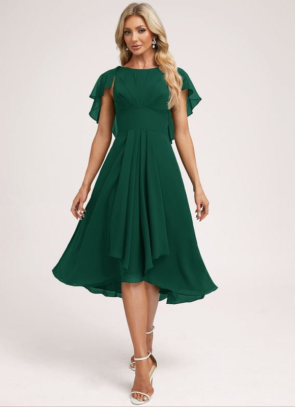 Robe Chic Élégance Émeraude Flottante