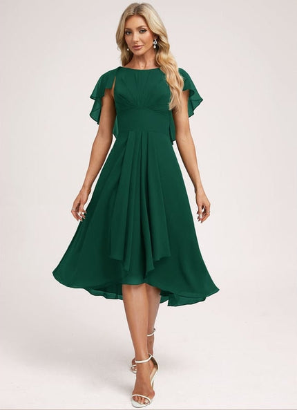 Robe Chic Élégance Émeraude Flottante