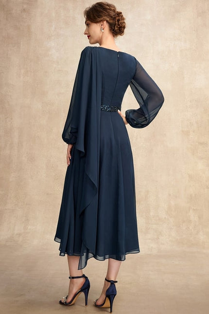Robe Chic Bleu Nuit Élégante - gallery 3